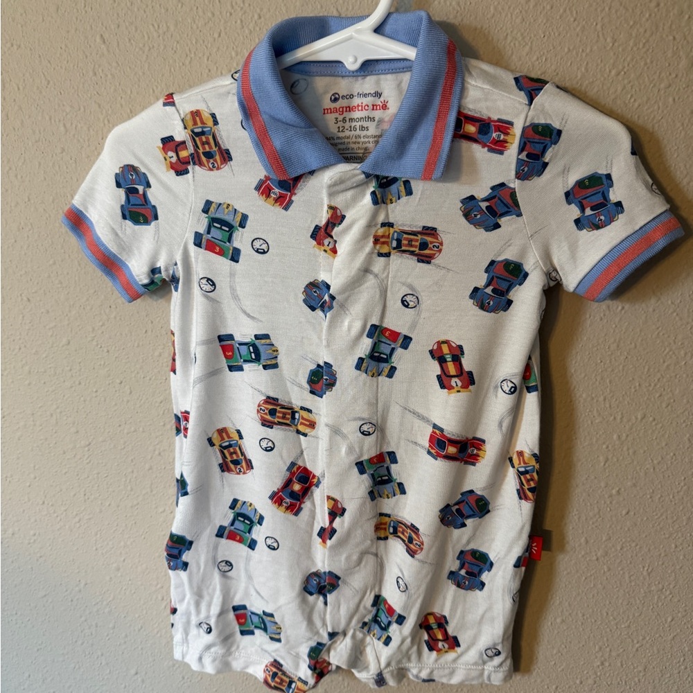Magnetic Me Kids' Bodysuit with Colorful Car Print